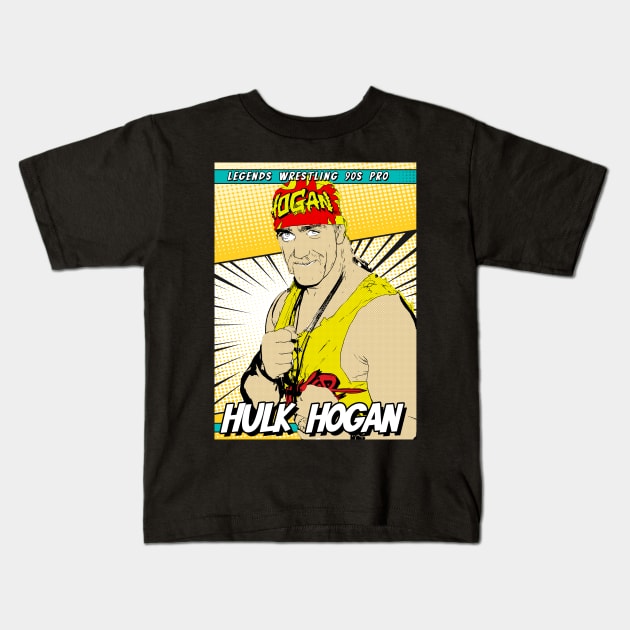 Hulk Hogan Legends Wrestling 90s Pro Kids T-Shirt by Sakonipopart